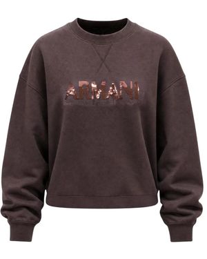 ARMANI EXCHANGE Hoodies & Sweatvesten ,Bruin ,Polyester Crewneck Sweatshirt