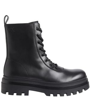 Calvin Klein Lace-Up Boots - Black