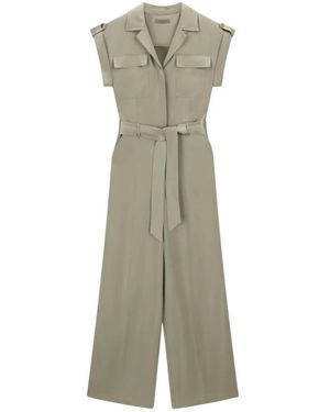 Guess Jumpsuits & Playsuits ,Groen ,Satijn Flora Riemenoverall Van Satijn