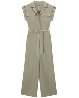 Guess Jumpsuits & Playsuits ,Groen ,Satijn Flora Riemenoverall Van Satijn