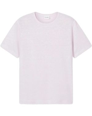 Closed Tops ,Roze ,Linnen Linnen Blend T-Shirt - Wit