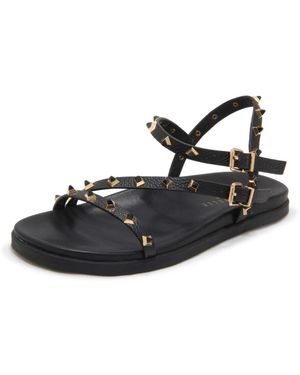 Emanuélle Vee Flat Sandals - Black