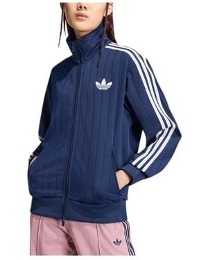 adidas Fitness ,Blauw ,Polyester Pinstripe Firebird Loose Track Top
