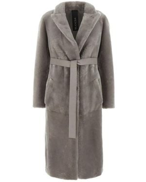 Blancha Reversible Shearling Coat - Grey