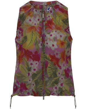 K-Way Tops ,Veelkleurig ,Nylon Alize Nylon Top - Bruin