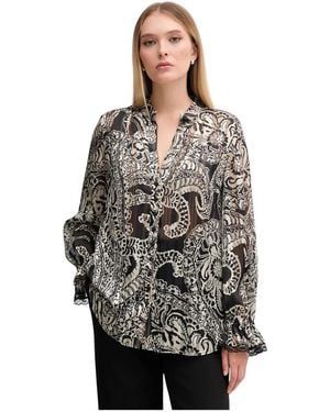MARC AUREL Paisley-Spitzenbluse - Schwarz