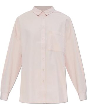 Rethinkit Studios Overhemden ,Roze ,Katoen Shirt Met Zak - Wit