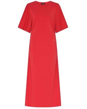 Bruuns Bazaar Rotes Drapiertes Kleid Alnusbbnathala Kirschrot