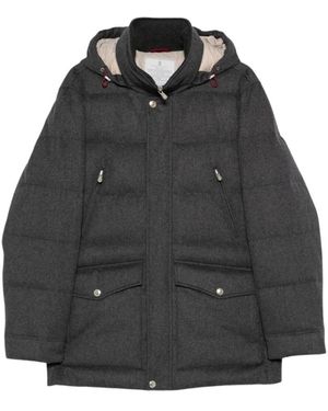 Brunello Cucinelli Wool Flannel Parka - Zwart