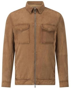 Gimo's Velours-Overshirt Mit Klassischen Details - Braun