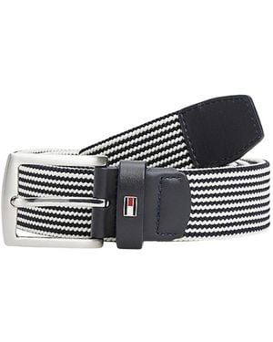 Tommy Hilfiger Eleganter Elastischer Gürtel Mit Lederfinish - Blau