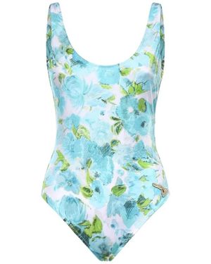 Chloé Badmode ,Veelkleurig ,Eendelig Badpak Met Aquatische Bloemenprint - Blauw