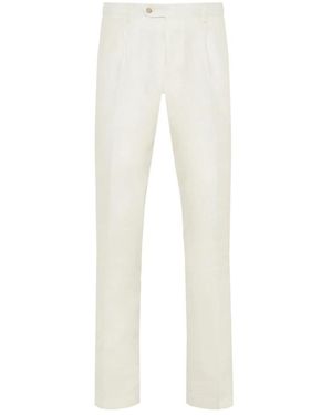 Barba Napoli Straight Trousers - Blanco