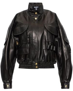 Balmain Leather Jackets - Negro