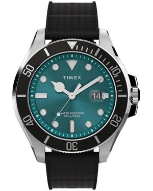 Timex Accessoires ,Zwart ,Harborside Coast 43Mm Horloge - Groen