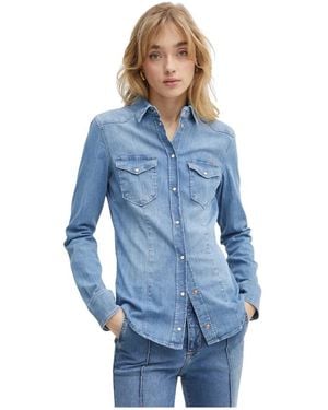 Liu Jo Overhemden ,Blauw ,Denim Denim Shirt