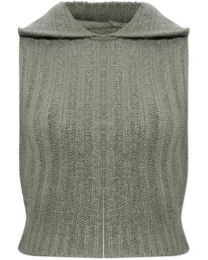 Rick Owens Cashmere Hooded Vest - Groen