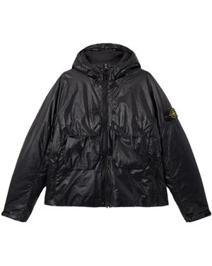 Stone Island Jassen ,Zwart ,Nylon Lichte Jas