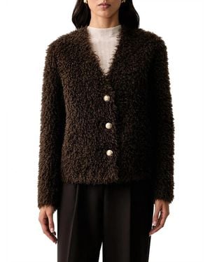 Twinset Jassen ,Bruin ,Imitatiebont Jas - Zwart