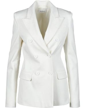 Sportmax Jassen ,Wit ,Polyester Dubbelzijdige Polyesterjas, Sestri-Model