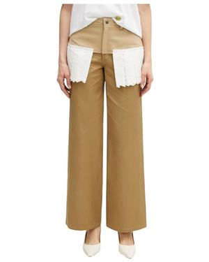 ANDERSSON BELL Lace Pleats Skirt Pants - Naturel