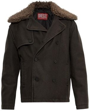 DIESEL Double-Breasted Coats - Black
