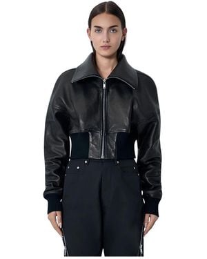 Rick Owens Leather Jackets - Negro