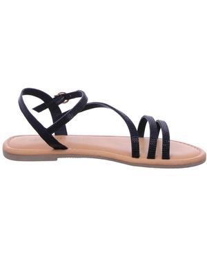 Tamaris Schwarze Ledersandalen Für Frauen - Blau