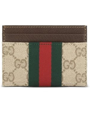 Gucci Accessoires ,Veelkleurig ,Kaarthouder Met Web - Metallic