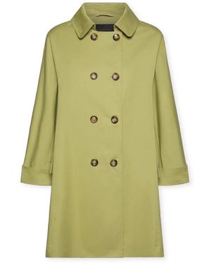 Elena Miro Jassen ,Groen ,Katoen Double-Breasted Gabardine Trenchcoat