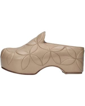 Maliparmi Schoenen ,Leer Leren Clog - Naturel