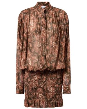 ANDAMANE Rania Smock Mini-Jurk - Bruin