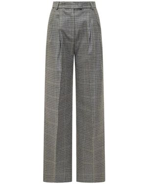 Des Phemmes Hoge Taille Glen Check Wijde Broek - Grijs