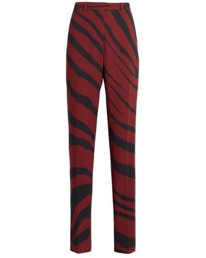 Roberto Cavalli Zebra Print Hoge Taille Broek - Rood