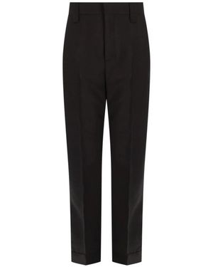 Versace Broeken ,Bruin ,Katoen Wool-Mohair Regular Formele Broek - Zwart
