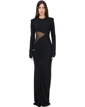 Just Cavalli Langes schwarzes abendkleid mit cut-out-detail