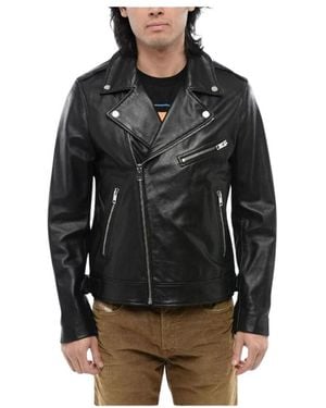 DIESEL Leather Jackets - Black
