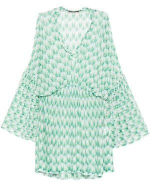 Missoni V-Hals Strandjurk Met Patroon - Blauw