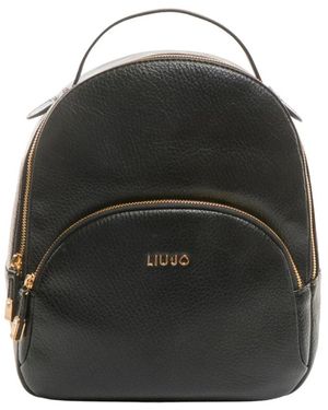 Liu Jo Bedruckter Rucksack Mit Metalllogo - Schwarz