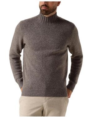 Profuomo Herren Mock Neck Pullover Sweater - Grau