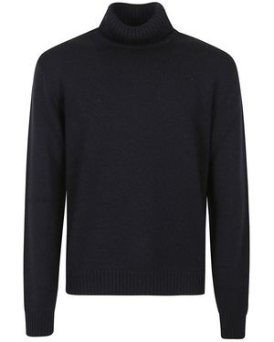 Zanone Truien & Vesten ,Blauw ,Wol Blauwe Wollen Coltrui Dolcevita