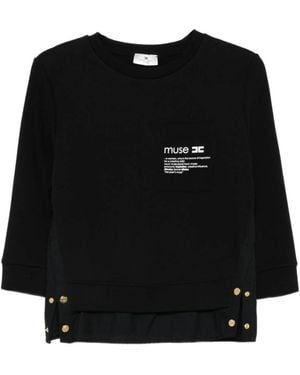 Elisabetta Franchi Round-Neck Knitwear - Nero