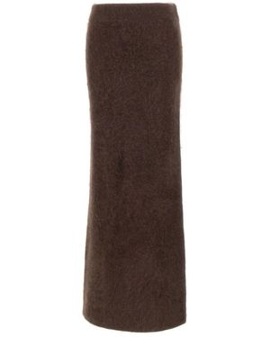 Soft Goat Maxi Skirts - Marrón