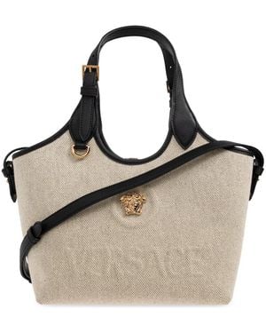 Versace La Medusa Mini Canvas Tote - Braun