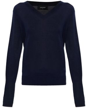 DSquared² V-Neck Pullover - Blau