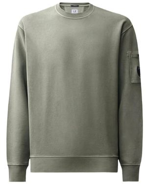 C.P. Company Hoodies & Sweatvesten ,Groen ,Lens Detail Sweatshirt