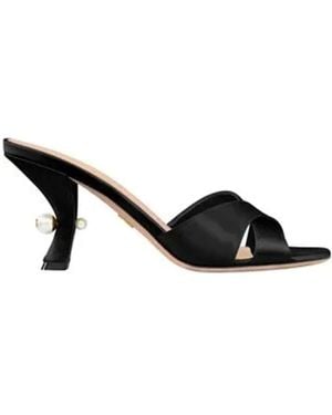 Dior Seidensandalen Mit Cd-Harzperlen - Schwarz