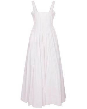 Sportmax Kleedjes ,Wit ,Katoen Giro Maxi Jurk