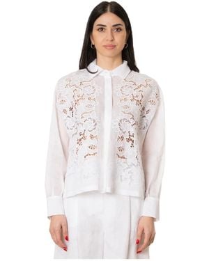 Max Mara Overhemden ,Wit ,Polyester Cali Shirt