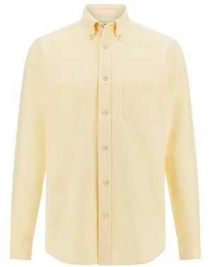 BOGGI Regular Fit Oxford Baumwollhemd - Gelb
